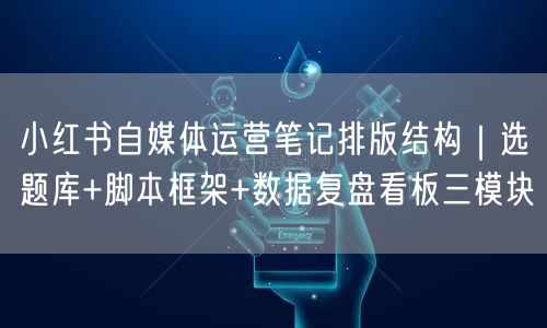 小红书自媒体运营笔记排版结构｜选题库+脚本框架+数据复盘看板三模块