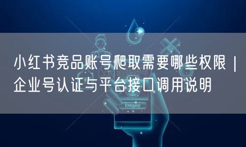 小红书竞品账号爬取需要哪些权限｜企业号认证与平台接口调用说明