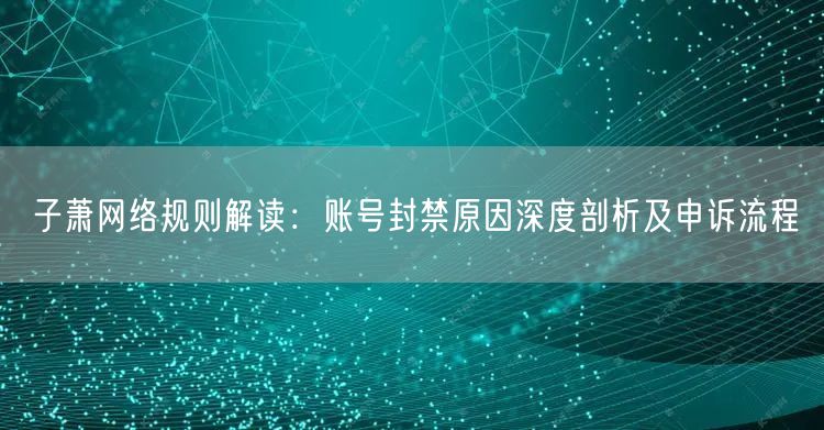 子萧网络规则解读：账号封禁原因深度剖析及申诉流程