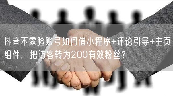 抖音不露脸账号如何借小程序+评论引导+主页组件，把访客转为200有效粉丝？