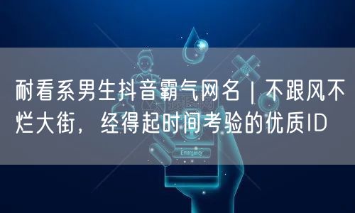 耐看系男生抖音霸气网名|不跟风不烂大街,经得起时间考验的优质ID