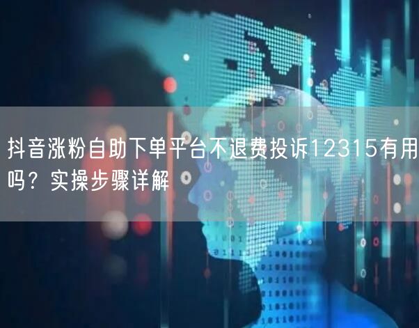 抖音涨粉自助下单平台不退费投诉12315有用吗?实操步骤详解