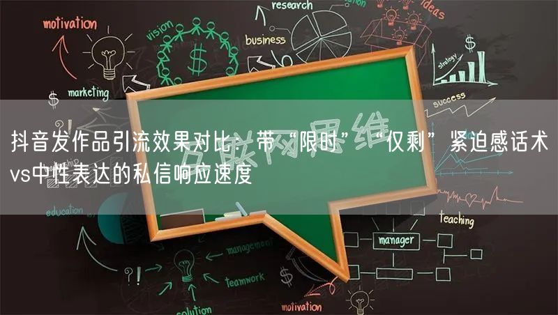 抖音发作品引流效果对比:带“限时”“仅剩”紧迫感话术vs中性表达的私信响应速度