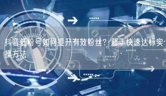 抖音低粉号如何提升有效粉丝?新手快速达标实操方法