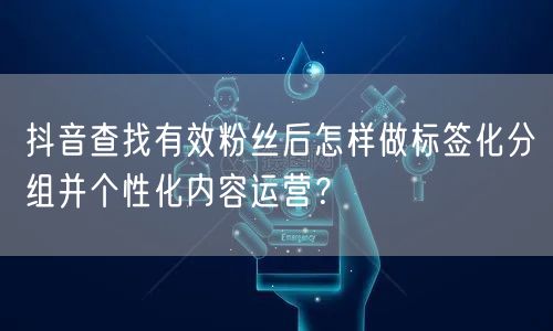 抖音查找有效粉丝后怎样做标签化分组并个性化内容运营?