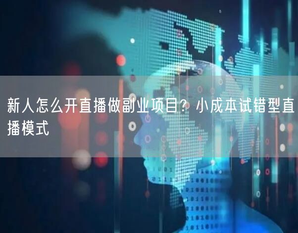 新人怎么开直播做副业项目?小成本试错型直播模式