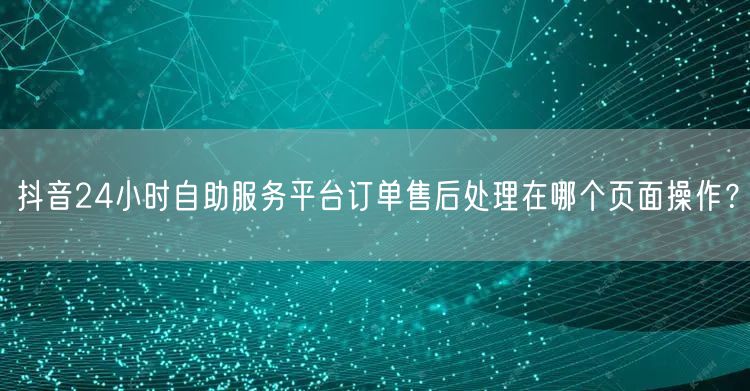 抖音24小时自助服务平台订单售后处理在哪个页面操作？