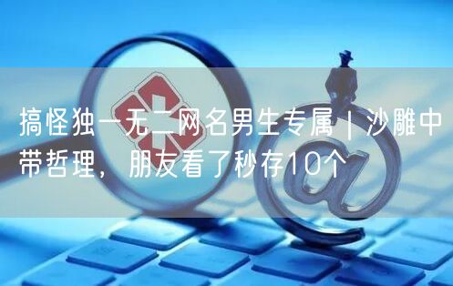 搞怪独一无二网名男生专属|沙雕中带哲理,朋友看了秒存10个