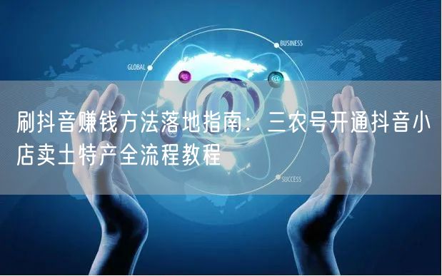 刷抖音赚钱方法落地指南:三农号开通抖音小店卖土特产全流程教程