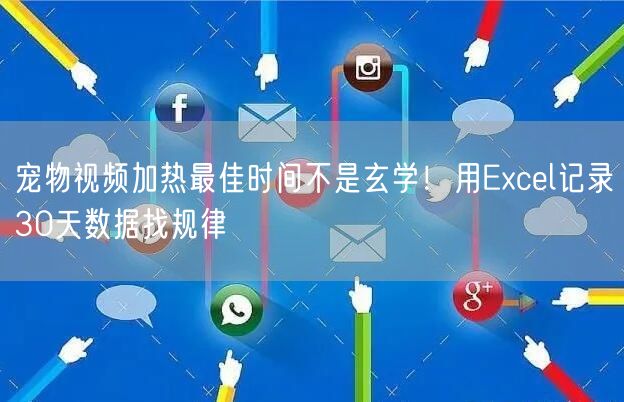 宠物视频加热最佳时间不是玄学!用Excel记录30天数据找规律