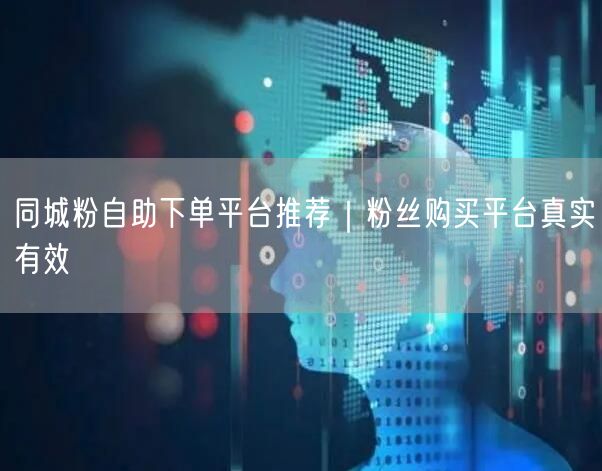 同城粉自助下单平台推荐|粉丝购买平台真实有效