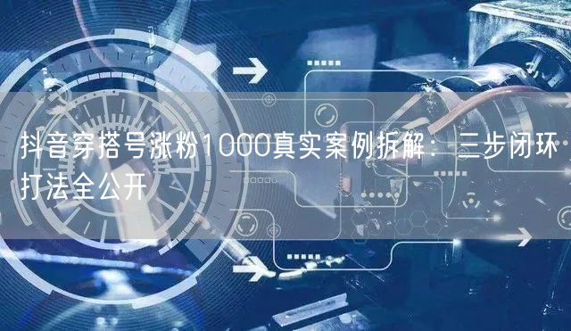 抖音穿搭号涨粉1000真实案例拆解:三步闭环打法全公开