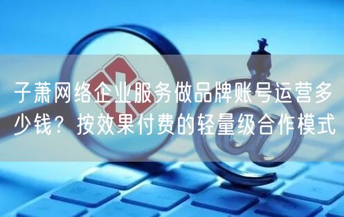 子萧网络企业服务做品牌账号运营多少钱?按效果付费的轻量级合作模式