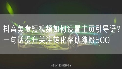 抖音美食短视频如何设置主页引导语?一句话提升关注转化率助涨粉500